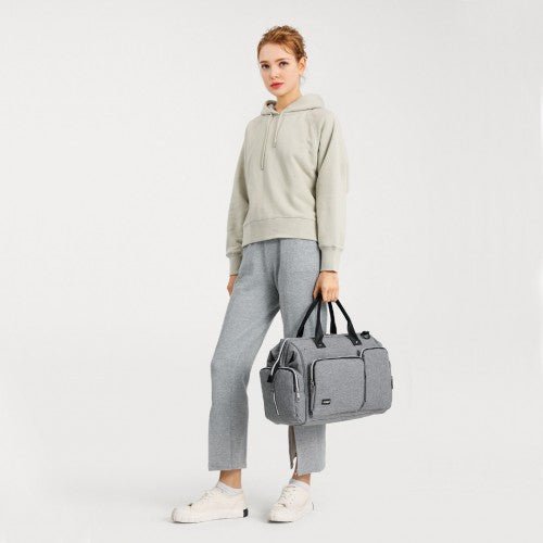 EQ2036 - Kono Multi - Compartment Maternity Bag - Grey - Easy Luggage