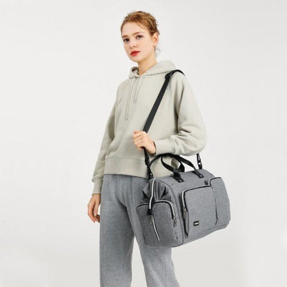 EQ2036 - Kono Multi - Compartment Maternity Bag - Grey - Easy Luggage