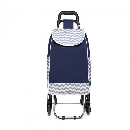 EQ2043 - Kono 6 Wheel Push Shopping Trolley - Navy - Easy Luggage