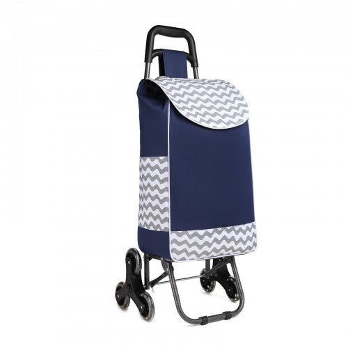 EQ2043 - Kono 6 Wheel Push Shopping Trolley - Navy - Easy Luggage