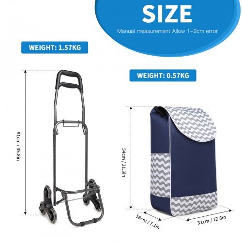 EQ2043 - Kono 6 Wheel Push Shopping Trolley - Navy - Easy Luggage