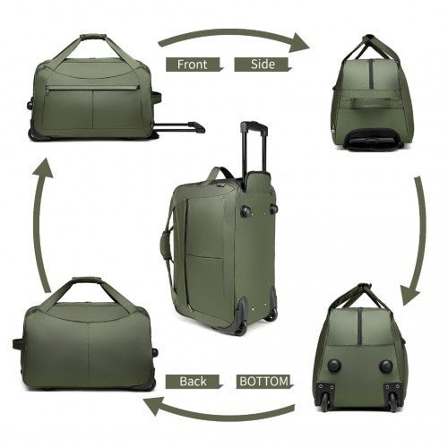 EQ2235 - Kono Foldable Large Capacity Trolley Travel Bag - Green - Easy Luggage