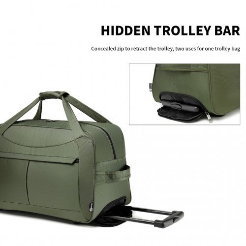 EQ2235 - Kono Foldable Large Capacity Trolley Travel Bag - Green - Easy Luggage