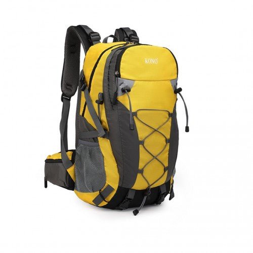 EQ2238 - Kono Multi Functional Outdoor Hiking Backpack With Rain Cover - Yellow - Easy Luggage