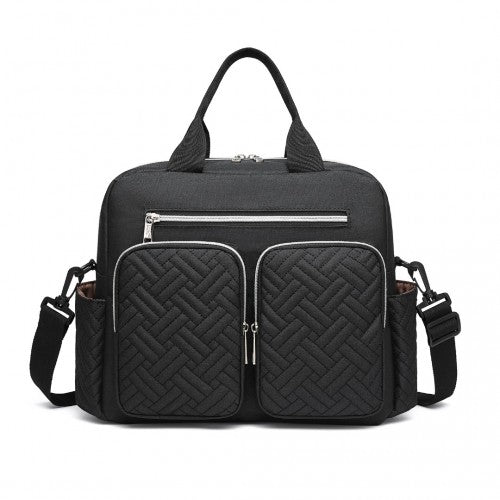 EQ2248 - Kono Durable And Functional Changing Tote Bag - Black - Easy Luggage