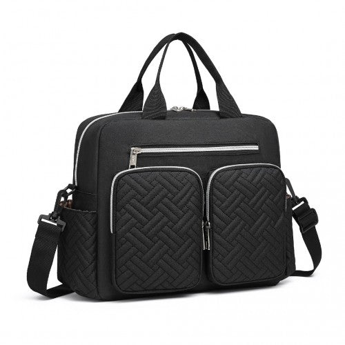 EQ2248 - Kono Durable And Functional Changing Tote Bag - Black - Easy Luggage