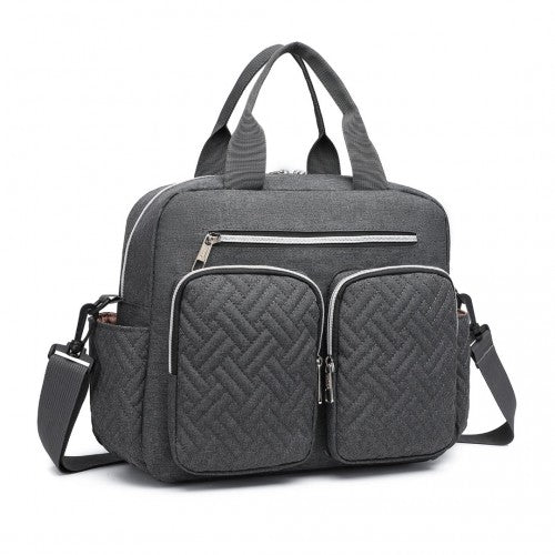 EQ2248 - Kono Durable And Functional Changing Tote Bag - Dark Grey - Easy Luggage