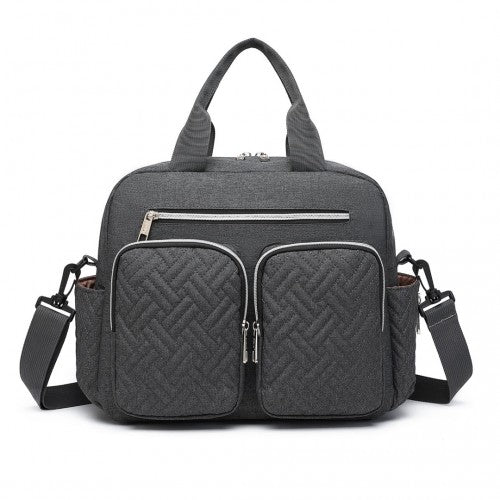 EQ2248 - Kono Durable And Functional Changing Tote Bag - Dark Grey - Easy Luggage
