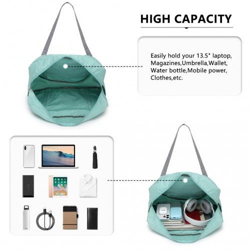EQ2256 - Kono Foldable Waterproof Storage Travel Handbag - Green - Easy Luggage