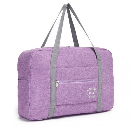 EQ2256 - Kono Foldable Waterproof Storage Travel Handbag - Purple - Easy Luggage