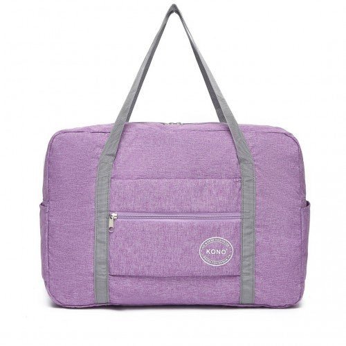 EQ2256 - Kono Foldable Waterproof Storage Travel Handbag - Purple - Easy Luggage