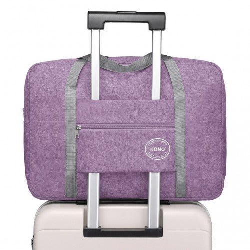 EQ2256 - Kono Foldable Waterproof Storage Travel Handbag - Purple - Easy Luggage