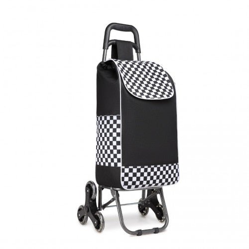 EQ2259 - Kono 6 Wheel Push Shopping Trolley - Black - Easy Luggage