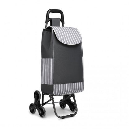 EQ2259 - Kono 6 Wheel Push Shopping Trolley - Grey - Easy Luggage