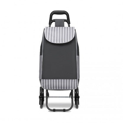 EQ2259 - Kono 6 Wheel Push Shopping Trolley - Grey - Easy Luggage