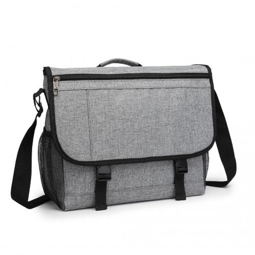 EQ2260 - Kono High Security Messenger Bag Satchel Shoulder Bag - Grey - Easy Luggage