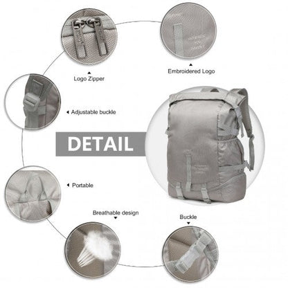 EQ2302 - Kono Large Capacity Basketball Sports Fitness Backpack - Grey - Easy Luggage