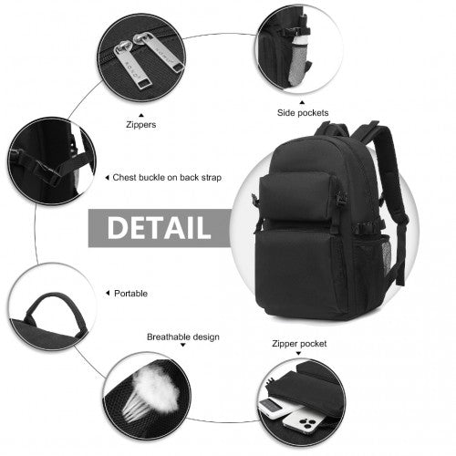 EQ2304 - Kono Men's Versatile and Sleek Urban Commuter Backpack - Black - Easy Luggage