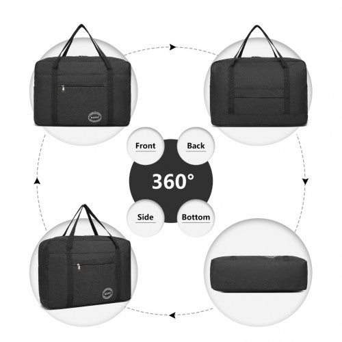 EQ2308 - Kono Foldable Waterproof Storage Cabin Travel Handbag - Black - Easy Luggage