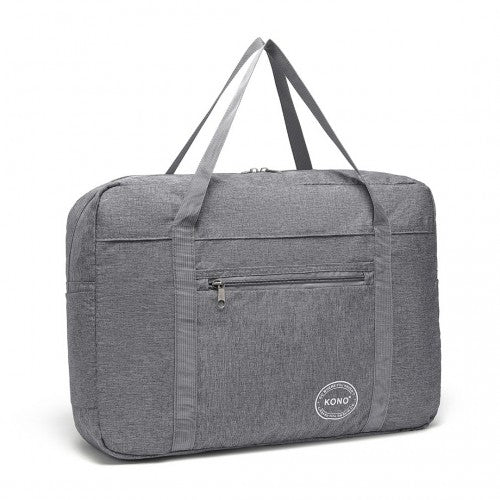EQ2308 - Kono Foldable Waterproof Storage Cabin Travel Handbag - Grey - Easy Luggage