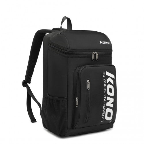 EQ2313 - Kono Versatile Sports Backpack With Independent Shoe Compartment - Black - Easy Luggage