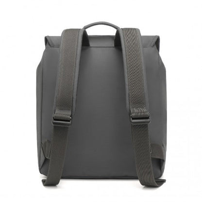 EQ2327 - Kono PVC Coated Water - resistant Streamlined And Innovative Flap Backpack - Grey - Easy Luggage