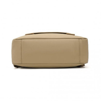 EQ2327 - Kono PVC Coated Water - resistant Streamlined And Innovative Flap Backpack - Khaki - Easy Luggage