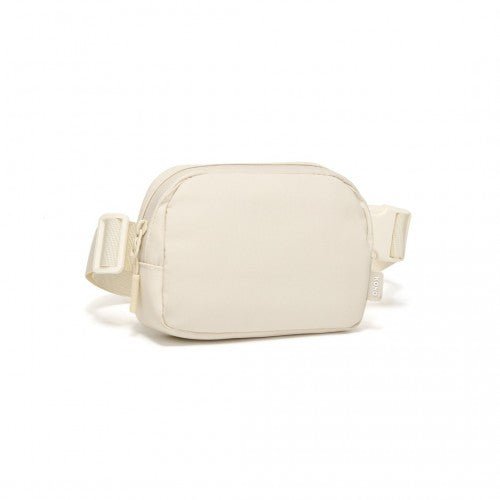 EQ2345 - Kono Sleek And Stylish Minimalist Classic Waterproof Waist Pack - Beige - Easy Luggage