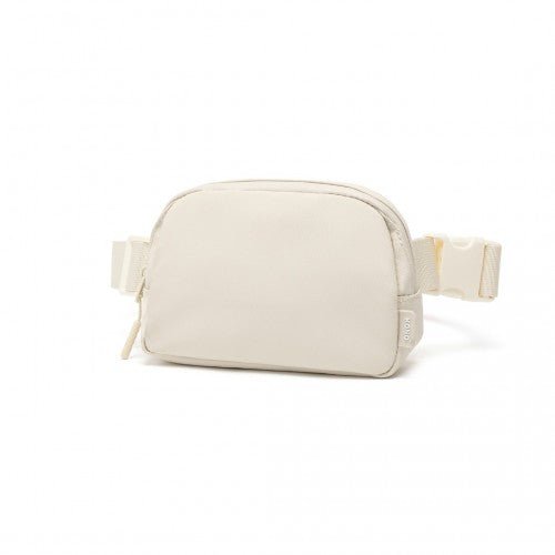 EQ2345 - Kono Sleek And Stylish Minimalist Classic Waterproof Waist Pack - Beige - Easy Luggage