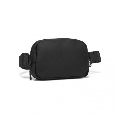 EQ2345 - Kono Sleek And Stylish Minimalist Classic Waterproof Waist Pack - Black - Easy Luggage