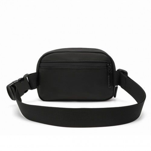 EQ2345 - Kono Sleek And Stylish Minimalist Classic Waterproof Waist Pack - Black - Easy Luggage