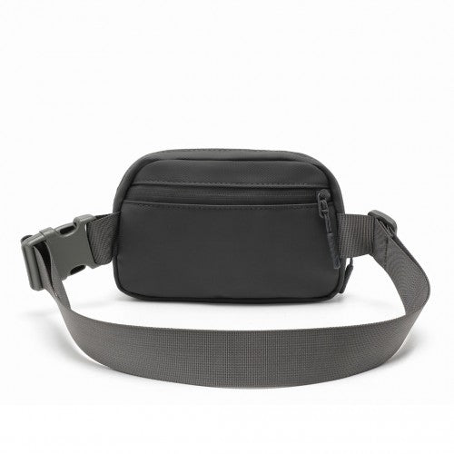 EQ2345 - Kono Sleek And Stylish Minimalist Classic Waterproof Waist Pack - Grey - Easy Luggage