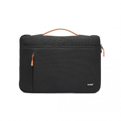 EQ2346L - Kono Streamline Water - Resistant Large Laptop Sleeve With Velvety Interior - Black - Easy Luggage