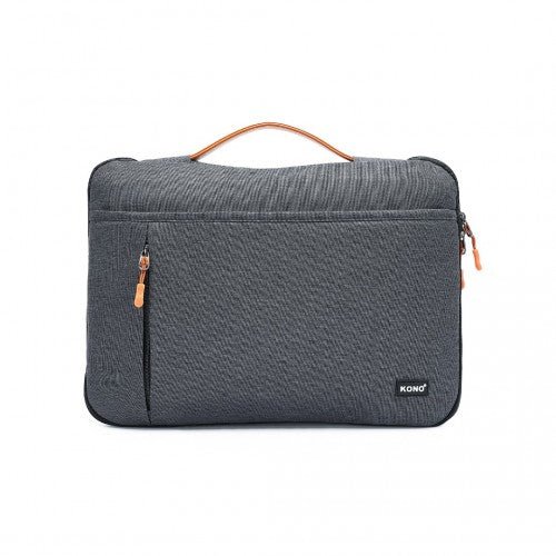 EQ2346L - Kono Streamline Water - Resistant Large Laptop Sleeve With Velvety Interior - Grey - Easy Luggage