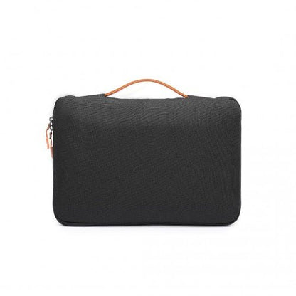EQ2346M - Kono Streamline Water - Resistant Medium Laptop Sleeve With Velvety Interior - Black - Easy Luggage
