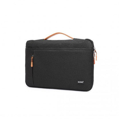 EQ2346M - Kono Streamline Water - Resistant Medium Laptop Sleeve With Velvety Interior - Black - Easy Luggage