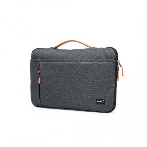 EQ2346M - Kono Streamline Water - Resistant Medium Laptop Sleeve With Velvety Interior - Grey - Easy Luggage