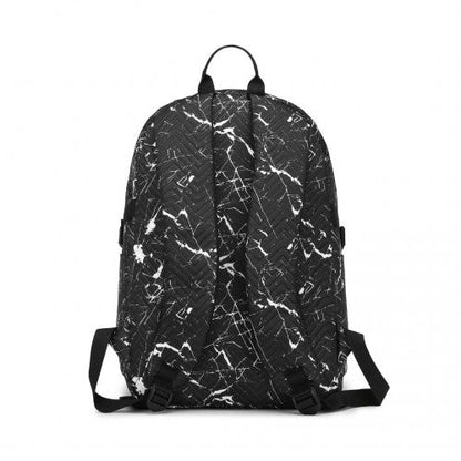 EQ2361 - Kono Water - Resistant School Backpack With Secure Laptop Compartment - Black - Easy Luggage