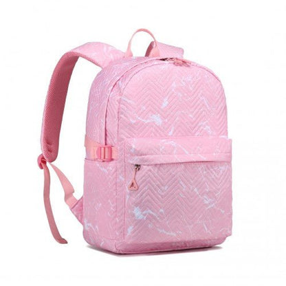 EQ2361 - Kono Water - Resistant School Backpack With Secure Laptop Compartment - Pink - Easy Luggage