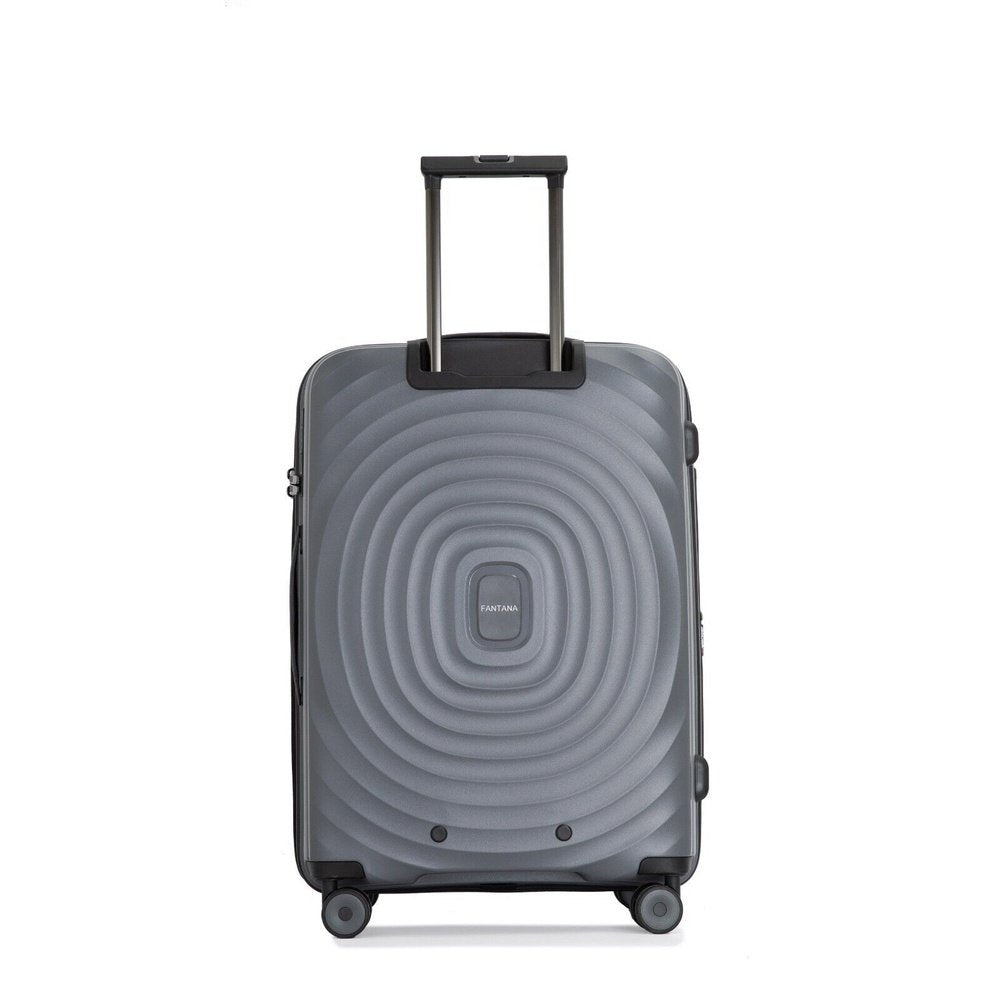 Fantana Hard Shell Polypropylene Suitcase 8 Wheels Travel Luggage Trolley Ultra Light Case Grey - Easy Luggage