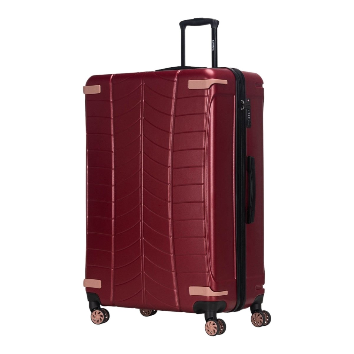 Fantana polypropylene 4 wheels hard shell cabin, ultra light - anti - theft zipper more sizes available - burgundy - Easy Luggage