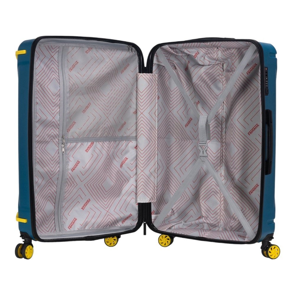 Fantana Polypropylene 4 Wheels Hard Shell Cabin, Ultra Light - Anti - Theft Zipper More Sizes Availaible Turquoise - Easy Luggage