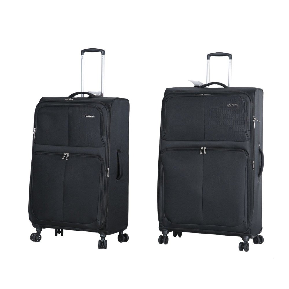 Fantana Super Light Soft Shell 4 - Wheels Expandable Luggage with Multiple Pockets Black - Easy Luggage