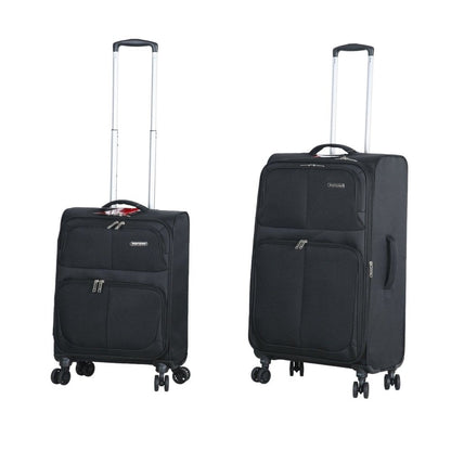 Fantana Super Light Soft Shell 4 - Wheels Expandable Luggage with Multiple Pockets Black - Easy Luggage