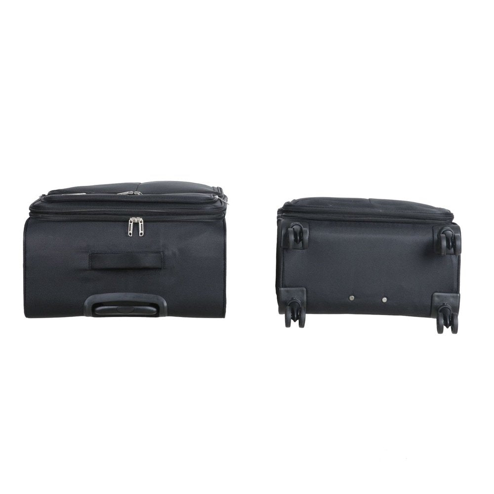 Fantana Super Light Soft Shell 4 - Wheels Expandable Luggage with Multiple Pockets Black - Easy Luggage