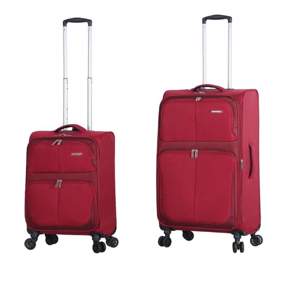 Fantana Super Light Soft Shell 4 Wheels Expandable Luggage with Multiple Pockets Burgundy