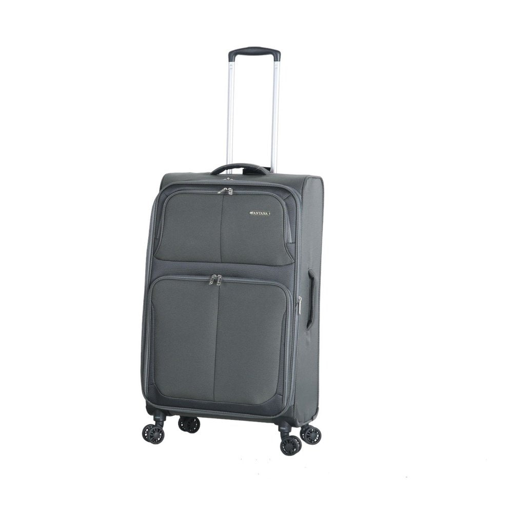 Fantana Super Light Soft Shell 4 - Wheels Expandable Luggage with Multiple Pockets Grey - Easy Luggage