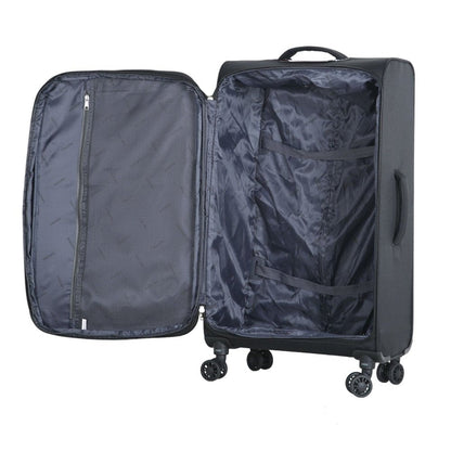 Fantana Super Light Soft Shell 4 - Wheels Expandable Luggage with Multiple Pockets Grey - Easy Luggage