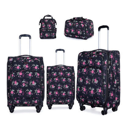 Fantana ULTRA Light Weight Expandable Printed Suitcases Travel Luggage Cabin Trolley Bag Set Of 5 - Easy Luggage