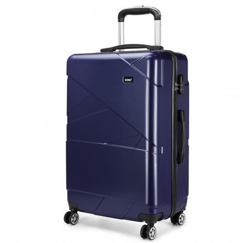 K1772 - 1L - Kono 20 Inch Bandage Effect Hard Shell Suitcase - Navy - Easy Luggage